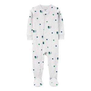 Baby St Patricks Day Footie Pajamas 2T Lucky Little One NWT Cotton Sleepwear
